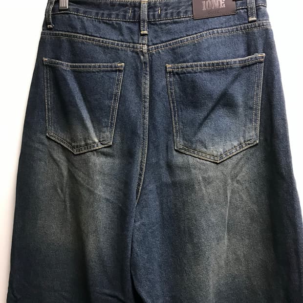 지그재그 빈티지 워싱 데님팬츠