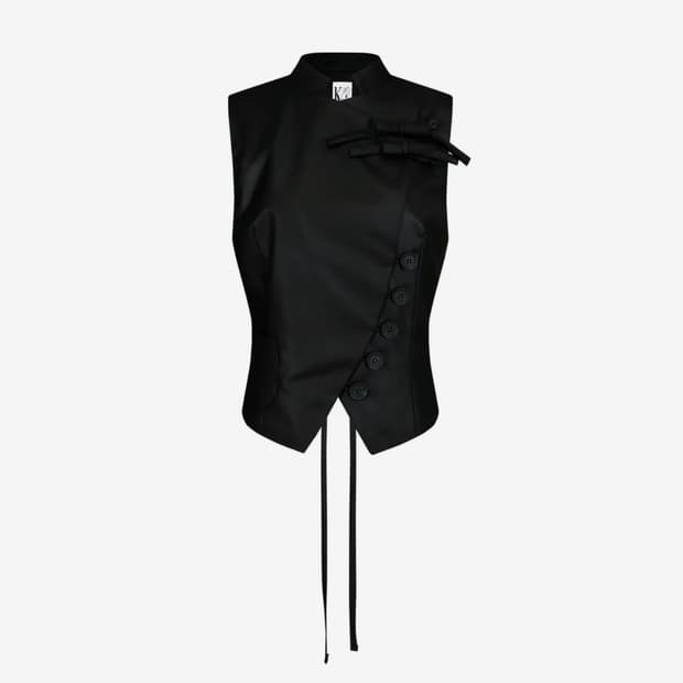 카시코 Preppy China Collar Vest Black