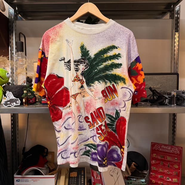 BLONOUT SUN SAND SEA 해변 비티니 티셔츠 L XL