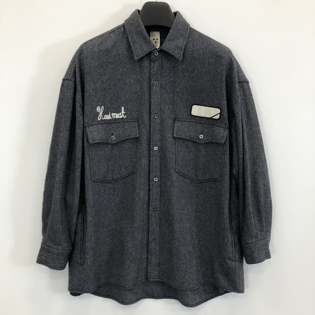 톰보이 헤링본 울 오버셔츠 85-92-160