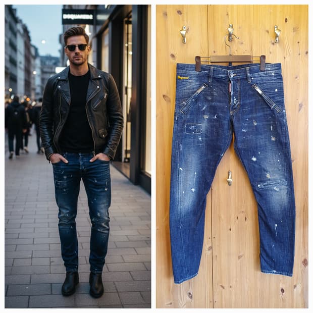 디스퀘어드 페인팅 청바지