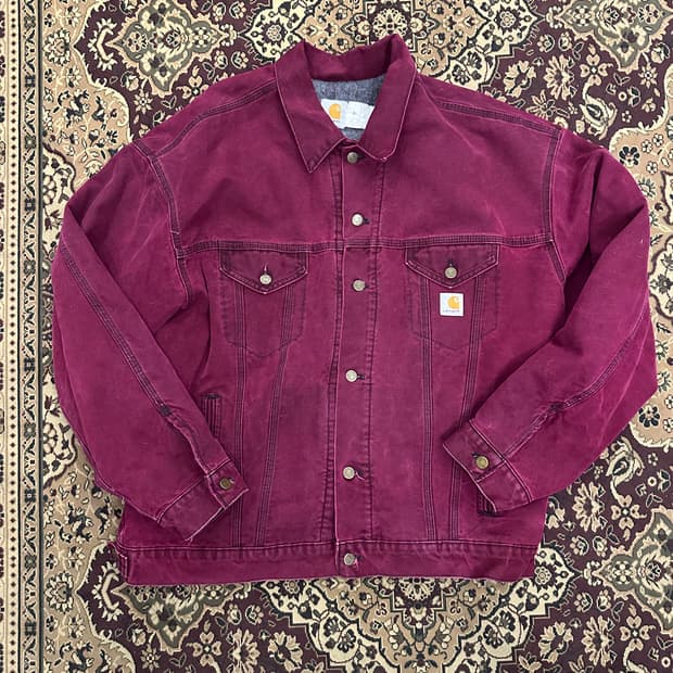 2XL)칼하트 블랭킷 라이너 버건디 자켓
