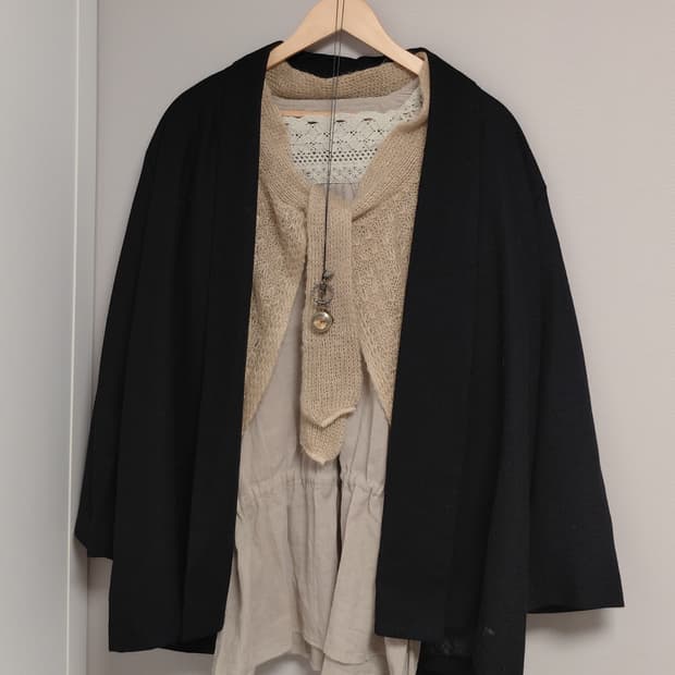 숄 드레이프 블랙 자켓