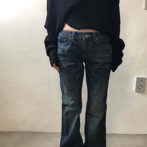 빈티지 로우라이즈 부츠컷 데님