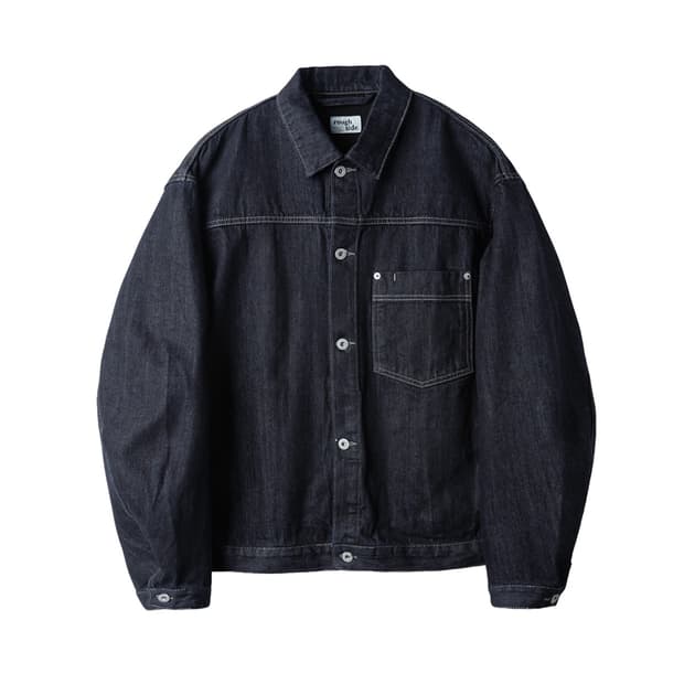 러프사이드 드레이프 데님 자켓 원워시드 2