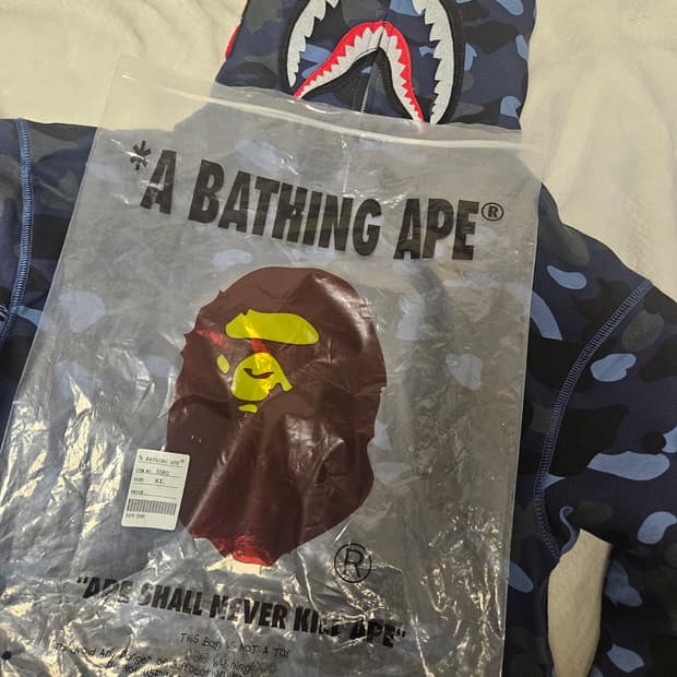Blue bathing ape hood zip up