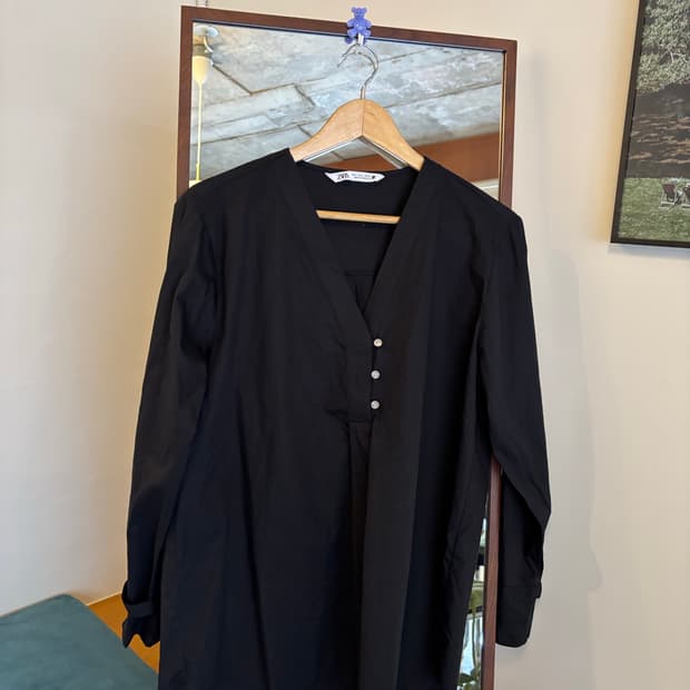 자라 ZARA 블랙 오버핏셔츠