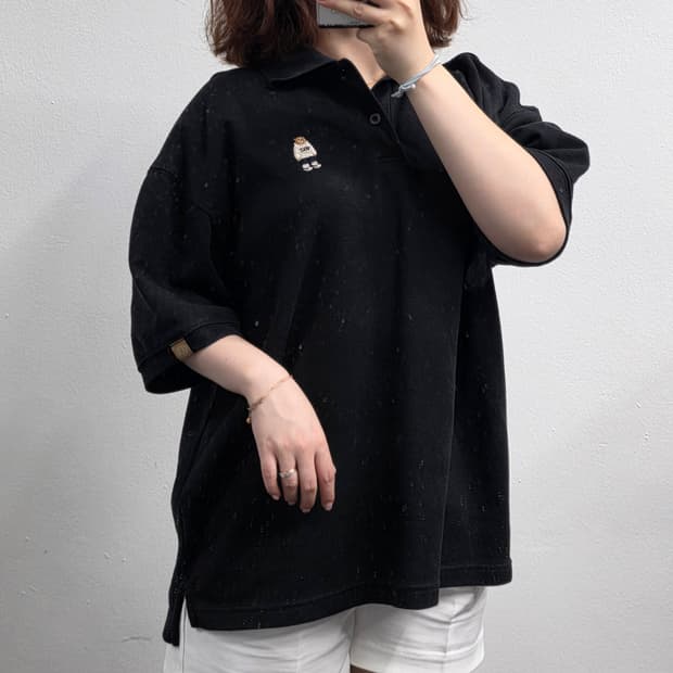 [프립]후아유 반팔 카라티 블랙