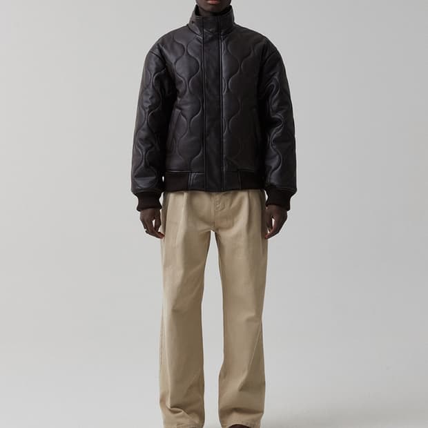 파브레가 퀼팅 레더 자켓