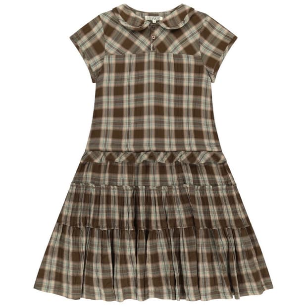 코이세이오 로우 엣지 체크 원피스 브라운