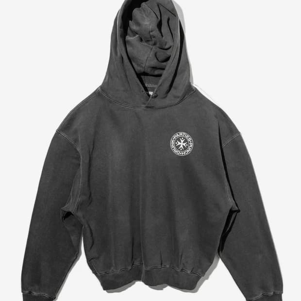 펀치드렁크파티스 써클로고 후드티 차콜 (0사이즈)