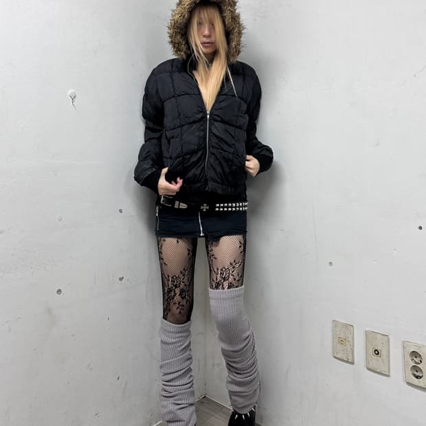 Y2K Black Fur Padding