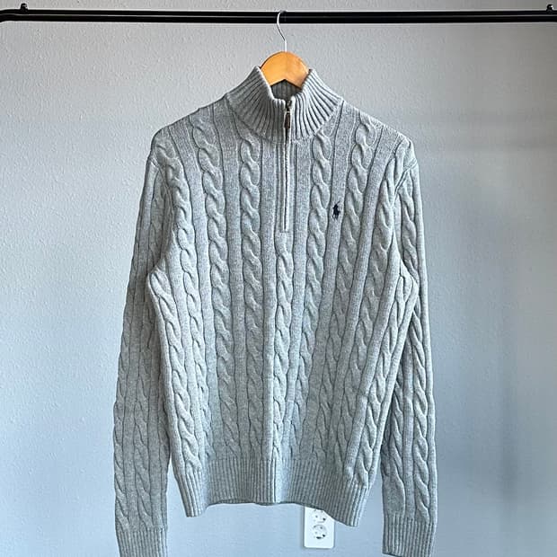 [M]폴로 랄프로렌 하프집업 꽈배기 니트 스웨터