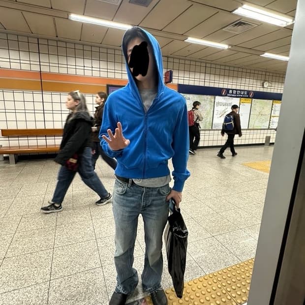 누마레 후드집업 블루 M