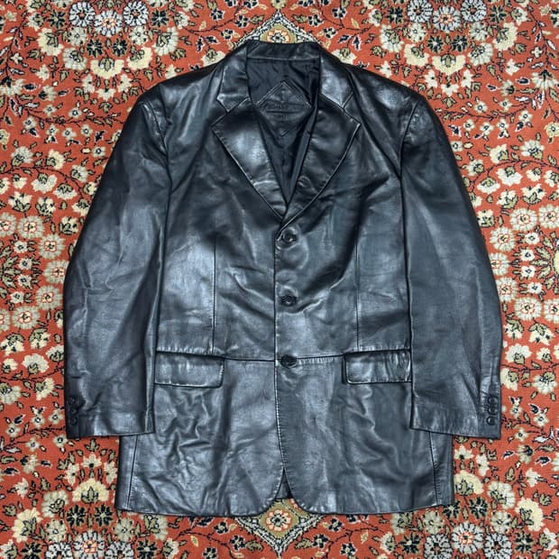 [착용샷] 빈티지 리얼레더 램스킨 블레이저 105