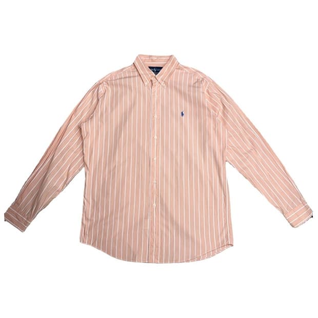 POLO 커스텀핏 오렌지 스트라이프 셔츠 44-88