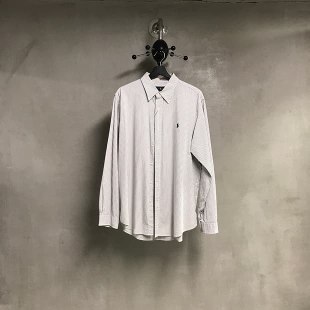 폴로 랄프로렌 스트라이프 셔츠 그레이 XL