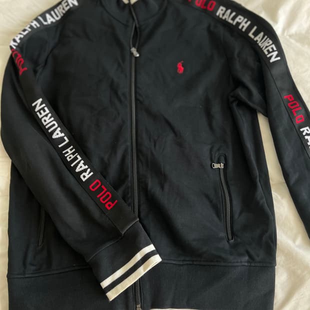 폴로 랄프로렌 블랙 레드포니 트랙 탑 집업 자켓