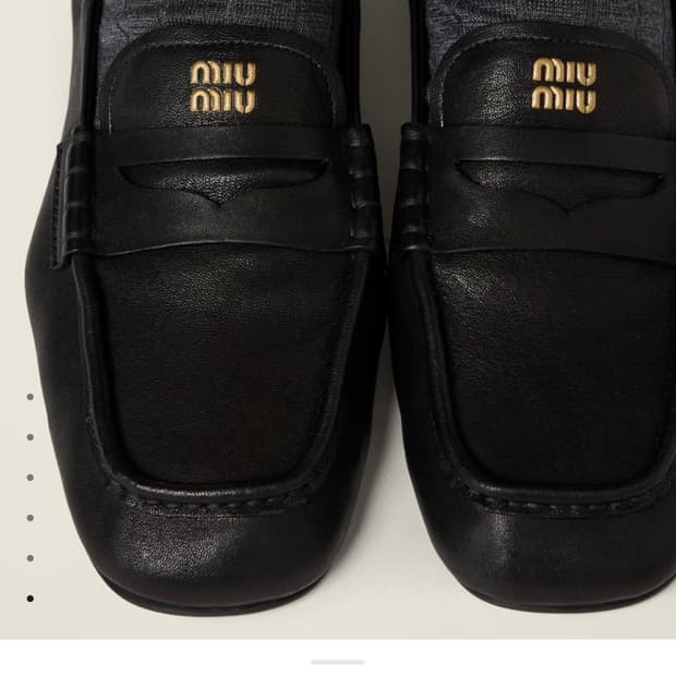 미우미우 루슈 나파 가죽 로퍼 플랫 38사이즈