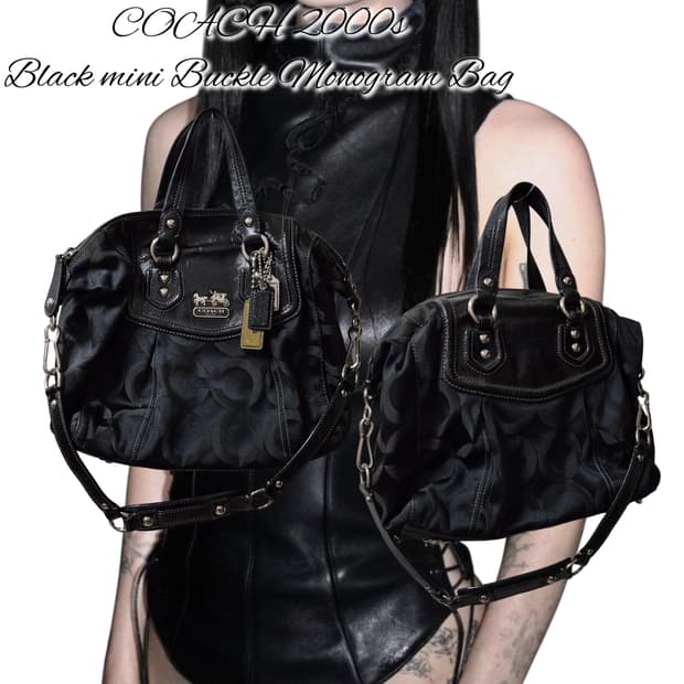 COACH 2000s Black mini Buckle Monogram