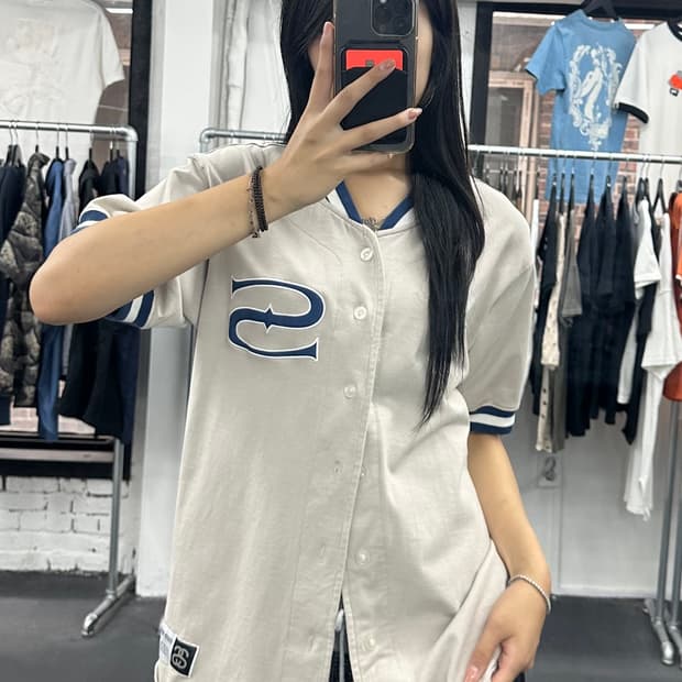 스투시 S로고 베이스볼 반팔 져지