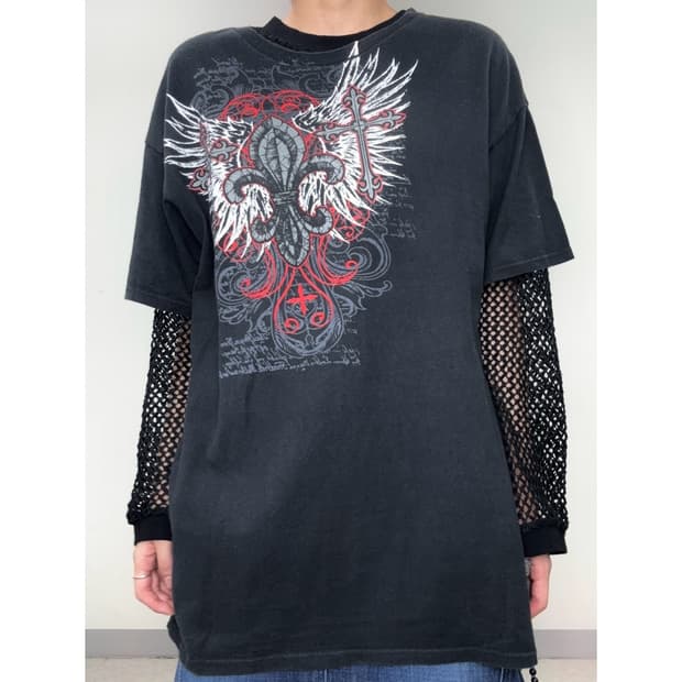 빈티지 펑크 락시크 티셔츠