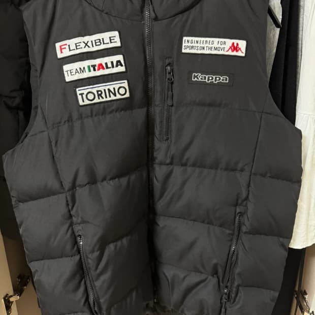 카파 후드 패딩 조끼 블랙 100(L)