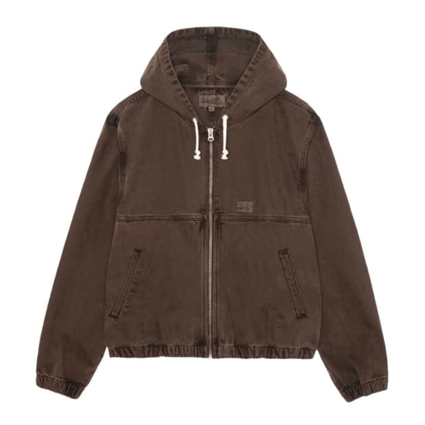 스투시 언라인드 캔버스 워크 자켓 브라운