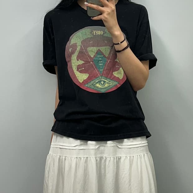 오베이 블랙 반팔 티셔츠