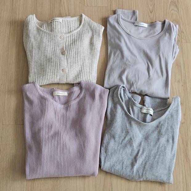 [일괄][새상품] 옷장정리 기본 티셔츠, 골지 니트, 가디건