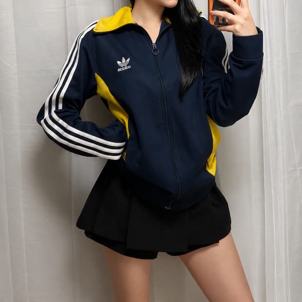 건호 져지 / 아디다스 네이비 옐로우 배색 유로파 트랙자켓