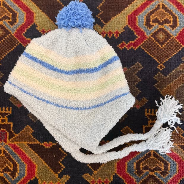 빈티지 퍼지 헤어리 이어플랩 테리원단