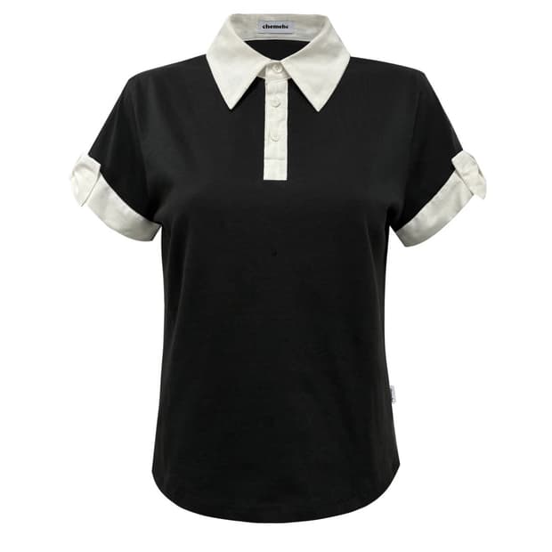 chemehc bow sleeve shirt collar top