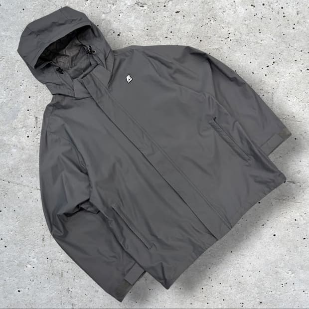 [L] 까웨 케이웨이 K-WAY 회색 바람막이 후드 자켓 D540