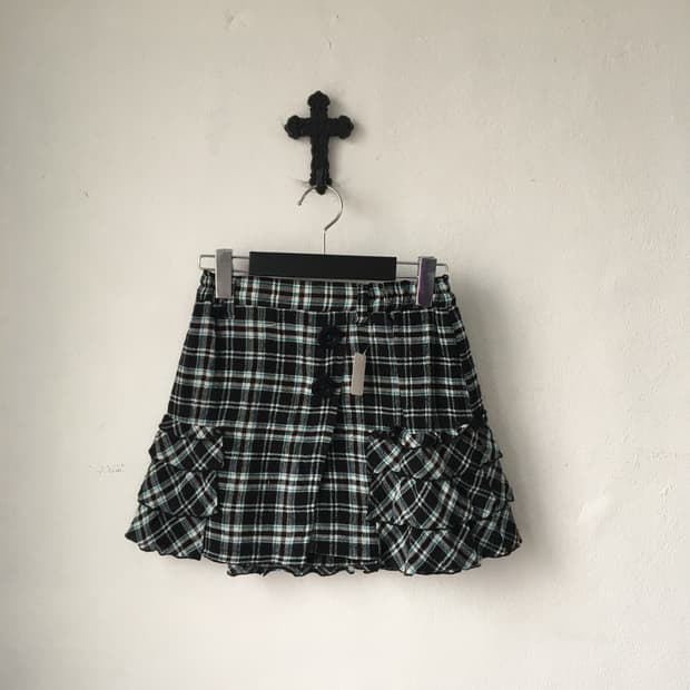 Check pattern mini skirt
