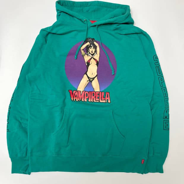 [L] 슈프림 뱀피렐라 후드 타코이즈