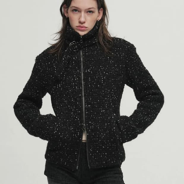 세릭 트위트 하프 넥 자켓