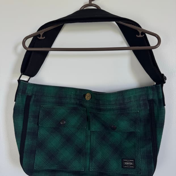 요시다포터 타탄체크 크로스백