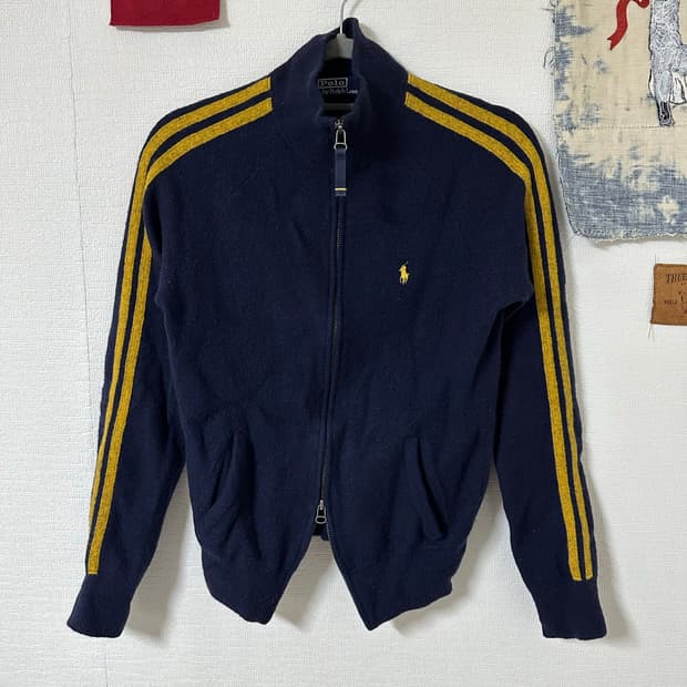 폴로 랄프로렌 램스울 투웨이 집업 하이넥 가디건 M