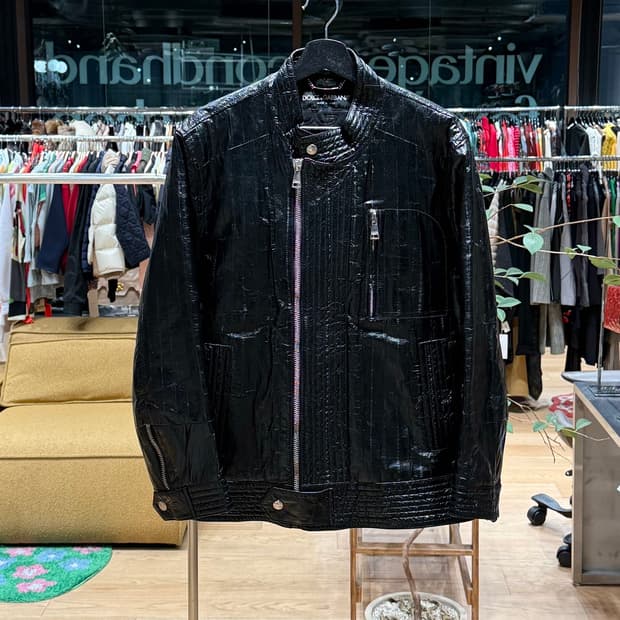 돌체앤가바나 블랙 일 스킨 바이커 자켓 