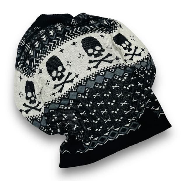 Beau Mere Punk skeleton knit zip-up