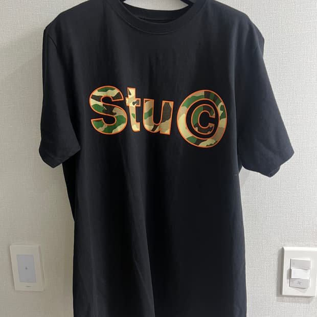 스투시 Stu C. 카모 티셔츠 블랙 M사이즈
