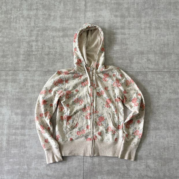 floral zip-up hoodie