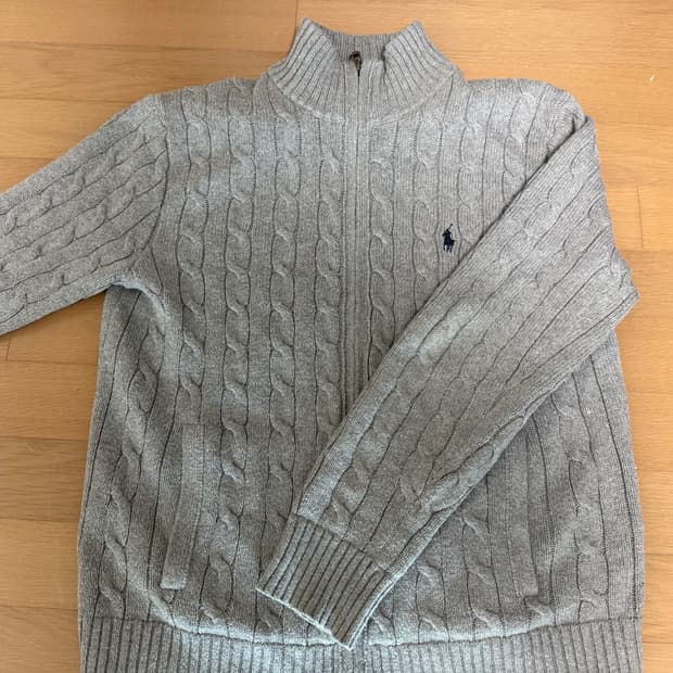 폴로 랄프로렌 케이블 니트 집업 가디건 m
