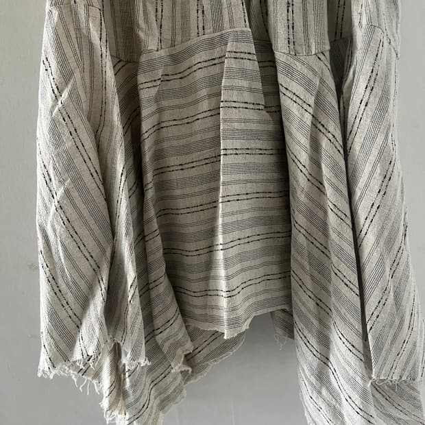Rough cutting Layered Midi Skirt