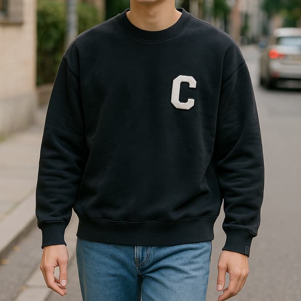 Covernat C로고 블랙 맨투맨_M