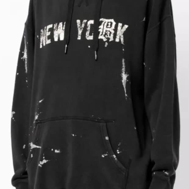 R13 뉴욕로고 후드티
