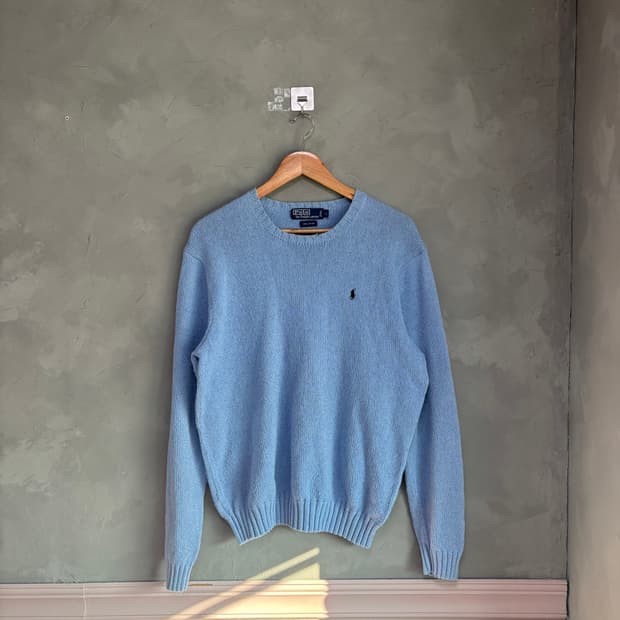 폴로 랄프로렌 라운드넥 니트 스카이블루 소라