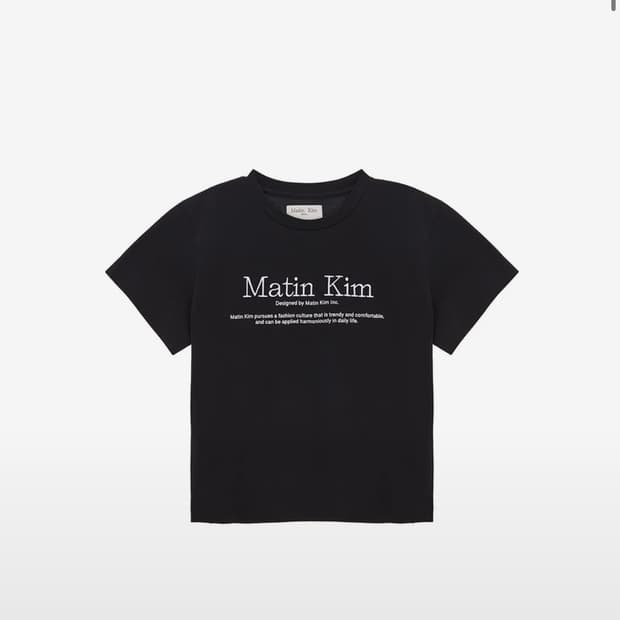 마뗑킴 반팔티 반소매티 HERITAGE LOGO CROP TOP