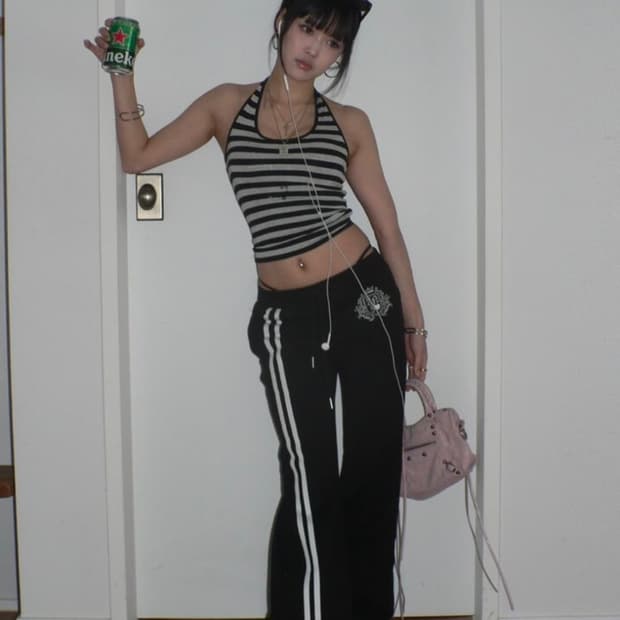 엔젤넘버555 Angelic sweat pants Black